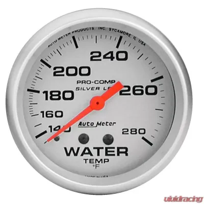 AutoMeter GAUGE; WATER TEMP; 2 5/8in.; 140-280deg.F; LIQUID FILLED MECH; ULTRA-LITE - 4631