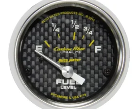 AutoMeter GAUGE; FUEL LEVEL; 2 1/16in.; 16OE TO 158OF; ELEC; CARBON FIBER