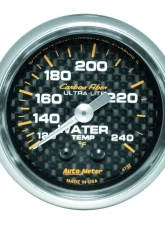 AutoMeter GAUGE; WATER TEMP; 2 1/16in.; 120-240deg.F; MECHANICAL; CARBON FIBER                                     - 4732 - Image 2