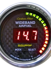 AutoMeter GAUGE; AIR/FUEL RATIO-PRO; 2 1/16in.; 10:1-20:1; DIGITAL W/PK/WRN; CARBON FIBER                                     - 4778 - Image 3