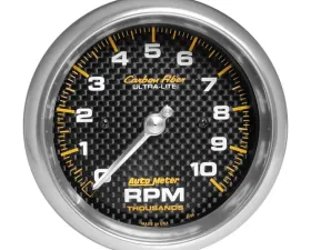 AutoMeter GAUGE; TACHOMETER; 3 3/8in.; 10K RPM; IN-DASH; CARBON FIBER