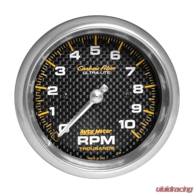 AutoMeter GAUGE; TACHOMETER; 3 3/8in.; 10K RPM; IN-DASH; CARBON FIBER - 4798
