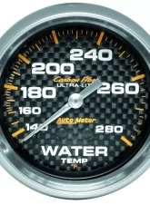 AutoMeter GAUGE; WATER TEMP; 2 5/8in.; 140-280deg.F; MECHANICAL; CARBON FIBER                                     - 4831 - Image 2