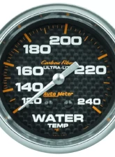AutoMeter GAUGE; WATER TEMP; 2 5/8in.; 120-240deg.F; MECHANICAL; CARBON FIBER                                     - 4832 - Image 2