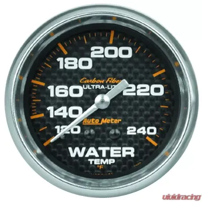 AutoMeter GAUGE; WATER TEMP; 2 5/8in.; 120-240deg.F; MECHANICAL; CARBON FIBER - 4832