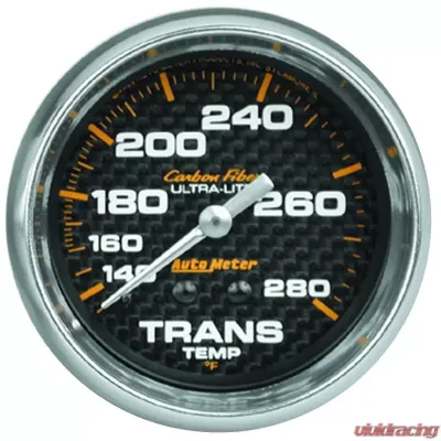 AutoMeter GAUGE; TRANSMISSION TEMP; 2 5/8in.; 140-280deg.F; MECHANICAL; CARBON FIBER - 4851
