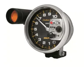 AutoMeter GAUGE; TACHOMETER; 5in.; 10K RPM; PEDESTAL W/EXT. SHIFT-LITE; CARBON FIBER