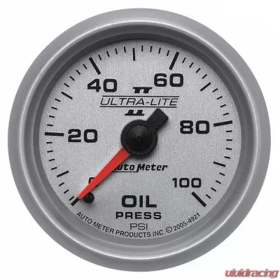 AutoMeter GAUGE; OIL PRESSURE; 2 1/16in.; 100PSI; MECHANICAL; ULTRA-LITE II - 4921