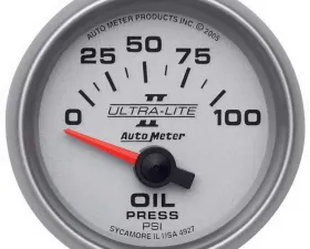 AutoMeter GAUGE; OIL PRESSURE; 2 1/16in.; 100PSI; ELECTRIC; ULTRA-LITE II