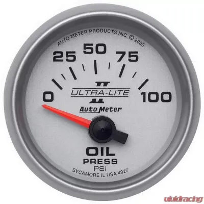 AutoMeter GAUGE; OIL PRESSURE; 2 1/16in.; 100PSI; ELECTRIC; ULTRA-LITE II - 4927