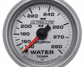 AutoMeter GAUGE; WATER TEMP; 2 1/16in.; 140-280deg.F; MECHANICAL; ULTRA-LITE II