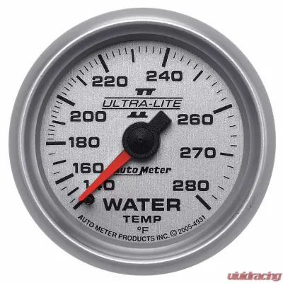 AutoMeter GAUGE; WATER TEMP; 2 1/16in.; 140-280deg.F; MECHANICAL; ULTRA-LITE II - 4931