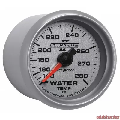 AutoMeter GAUGE; WATER TEMP; 2 1/16in.; 140-280deg.F; MECHANICAL; ULTRA-LITE II - 4931