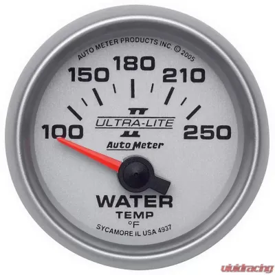 AutoMeter GAUGE; WATER TEMP; 2 1/16in.; 100-250deg.F; ELECTRIC; ULTRA-LITE II - 4937