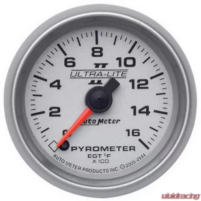 AutoMeter GAUGE; PYROMETER (EGT); 2 1/16in.; 1600deg.F; DIGITAL STEPPER MOTOR; ULTRA-LITE - 4944