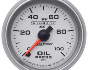AutoMeter GAUGE; OIL PRESSURE; 2 1/16in.; 100PSI; DIGITAL STEPPER MOTOR; ULTRA-LITE II