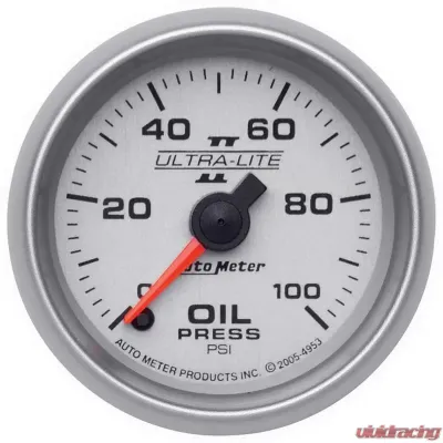 AutoMeter GAUGE; OIL PRESSURE; 2 1/16in.; 100PSI; DIGITAL STEPPER MOTOR; ULTRA-LITE II - 4953