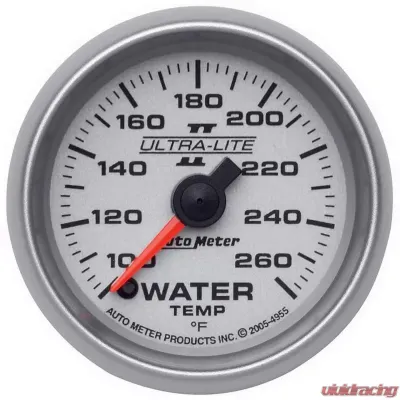 AutoMeter GAUGE; WATER TEMP; 2 1/16in.; 100-260deg.F; DIGITAL STEPPER MOTOR; ULTRA-LITE II - 4955