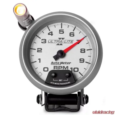 AutoMeter GAUGE; TACHOMETER; 3 3/4in.; 10K RPM; PEDESTAL W/EXT. QUICK-LITE; ULTRA-LITE II - 4990
