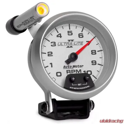 AutoMeter GAUGE; TACHOMETER; 3 3/4in.; 10K RPM; PEDESTAL W/EXT. QUICK-LITE; ULTRA-LITE II - 4990