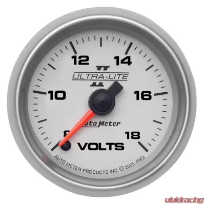 AutoMeter GAUGE; VOLTMETER; 2 1/16in.; 18V; DIGITAL STEPPER MOTOR; ULTRA-LITE II - 4991