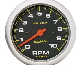 AutoMeter GAUGE; TACHOMETER; 3 3/8in.; 10K RPM; IN-DASH; PRO-COMP