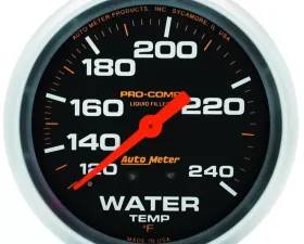 AutoMeter GAUGE; WATER TEMP; 2 5/8in.; 120-240deg.F; LIQUID FILLED MECH; PRO-COMP