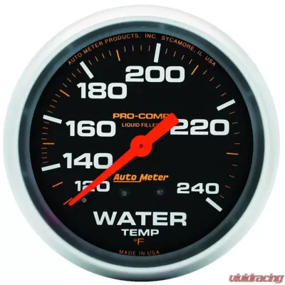 AutoMeter GAUGE; WATER TEMP; 2 5/8in.; 120-240deg.F; LIQUID FILLED MECH; PRO-COMP - 5432