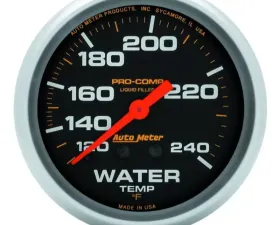 AutoMeter GAUGE; WATER TEMP; 2 5/8in.; 120-240deg.F; LIQUID FILLED MECH; 12FT.; PRO-COMP