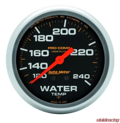 AutoMeter GAUGE; WATER TEMP; 2 5/8in.; 120-240deg.F; LIQUID FILLED MECH; 12FT.; PRO-COMP - 5433