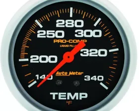 AutoMeter GAUGE; TEMPERATURE; 2 5/8in.; 140-280deg.F; LIQUID FILLED MECH; 8FT.; PRO-COMP
