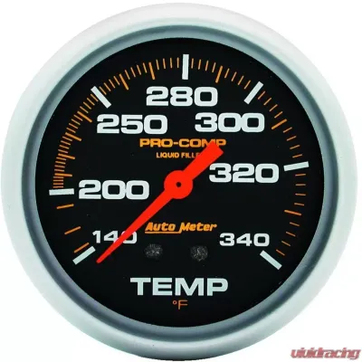 AutoMeter GAUGE; TEMPERATURE; 2 5/8in.; 140-280deg.F; LIQUID FILLED MECH; 8FT.; PRO-COMP - 5435