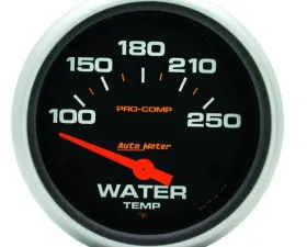 AutoMeter GAUGE; WATER TEMP; 2 5/8in.; 100-250deg.F; ELECTRIC; PRO-COMP