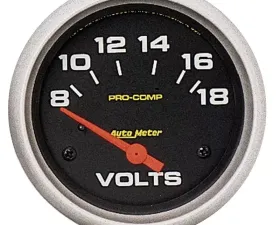 AutoMeter GAUGE; VOLTMETER; 2 5/8in.; 18V; ELECTRIC; PRO-COMP