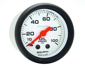 AutoMeter GAUGE; OIL PRESSURE; 2 1/16in.; 100PSI; MECHANICAL; PHANTOM