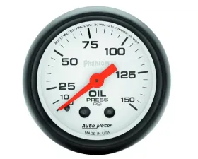AutoMeter GAUGE; OIL PRESSURE; 2 1/16in.; 150PSI; MECHANICAL; PHANTOM