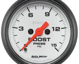AutoMeter GAUGE; BOOST; 2 1/16in.; 15PSI; DIGITAL STEPPER MOTOR; PHANTOM