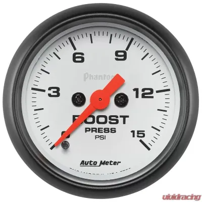 AutoMeter GAUGE; BOOST; 2 1/16in.; 15PSI; DIGITAL STEPPER MOTOR; PHANTOM - 5750