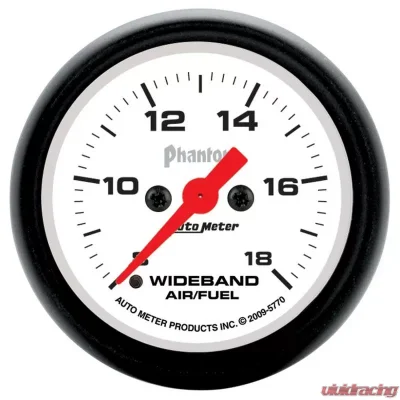 AutoMeter GAUGE; AIR/FUEL RATIO-WIDEBAND; ANALOG; 2 1/16in.; 8:1-18:1; STEPPER MTR; PHANTO - 5770