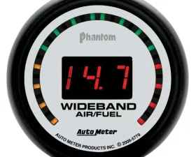 AutoMeter GAUGE; AIR/FUEL RATIO-WIDEBAND; STREET; 2 1/16in.; 10:1-17:1; DIGITAL; PHANTOM