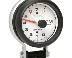 AutoMeter GAUGE; TACHOMETER; 3 3/4in.; 8K RPM; PEDESTAL W/RED LINE; PHANTOM