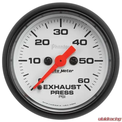AutoMeter GAUGE; EXHAUST PRESS; 2 1/16in.; 60PSI; DIGITAL STEPPER MOTOR; PHANTOM - 5792
