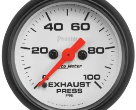 AutoMeter GAUGE; EXHAUST PRESS; 2 1/16in.; 100PSI; DIGITAL STEPPER MOTOR; PHANTOM