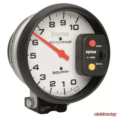 AutoMeter GAUGE; TACHOMETER; 5in.; 10K RPM; PEDESTAL W/PEAK RPM MEMORY; PHANTOM - 5795