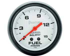 AutoMeter GAUGE; FUEL PRESSURE; 2 5/8in.; 15PSI; MECHANICAL; PHANTOM