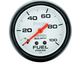 AutoMeter GAUGE; FUEL PRESSURE; 2 5/8in.; 100PSI; MECHANICAL; PHANTOM
