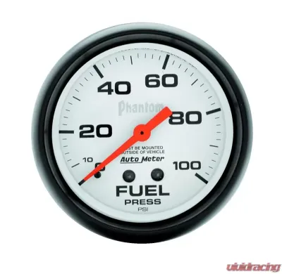 AutoMeter GAUGE; FUEL PRESSURE; 2 5/8in.; 100PSI; MECHANICAL; PHANTOM - 5812