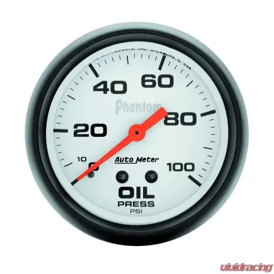 AutoMeter GAUGE; OIL PRESSURE; 2 5/8in.; 100PSI; MECHANICAL; PHANTOM - 5821