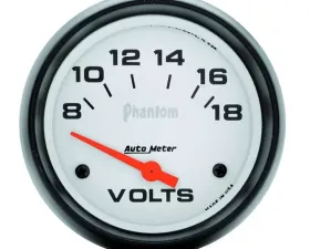 AutoMeter GAUGE; VOLTMETER; 2 5/8in.; 18V; ELECTRIC; PHANTOM