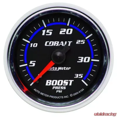AutoMeter GAUGE; BOOST; 2 1/16in.; 35PSI; MECHANICAL; COBALT - 6104